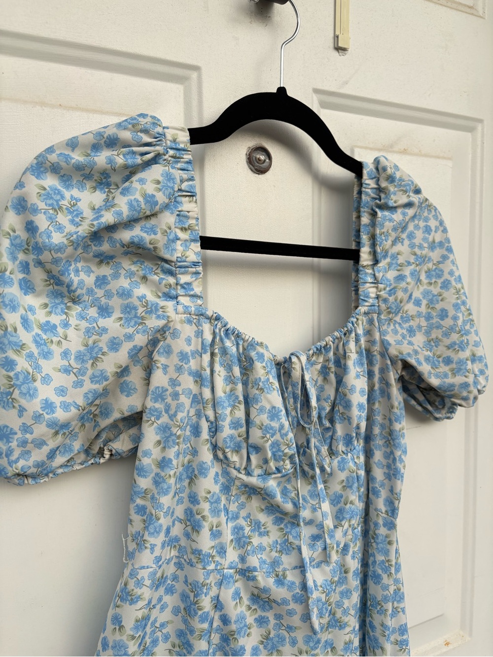 Cider Blue Floral Puff-Sleeve Maxi Dress - Picture 3 of 6